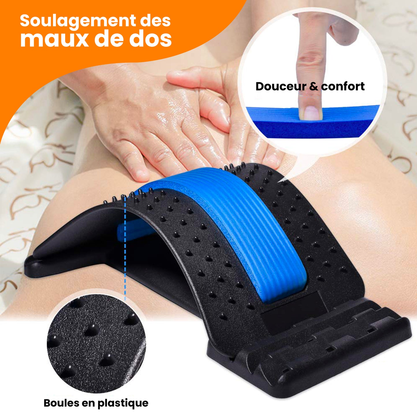 Civière Dorsale Orthopédique – Soulagement des Douleurs de Dos & Correction de la Posture