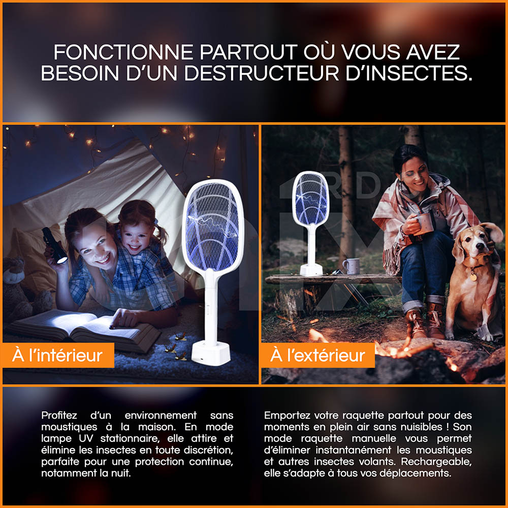 Raquette Anti-Moustiques Rechargeable – L'Arme Ultime Contre les Insectes !