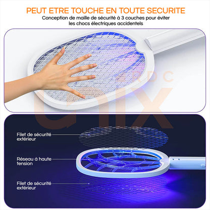 Raquette Anti-Moustiques Rechargeable – L'Arme Ultime Contre les Insectes !