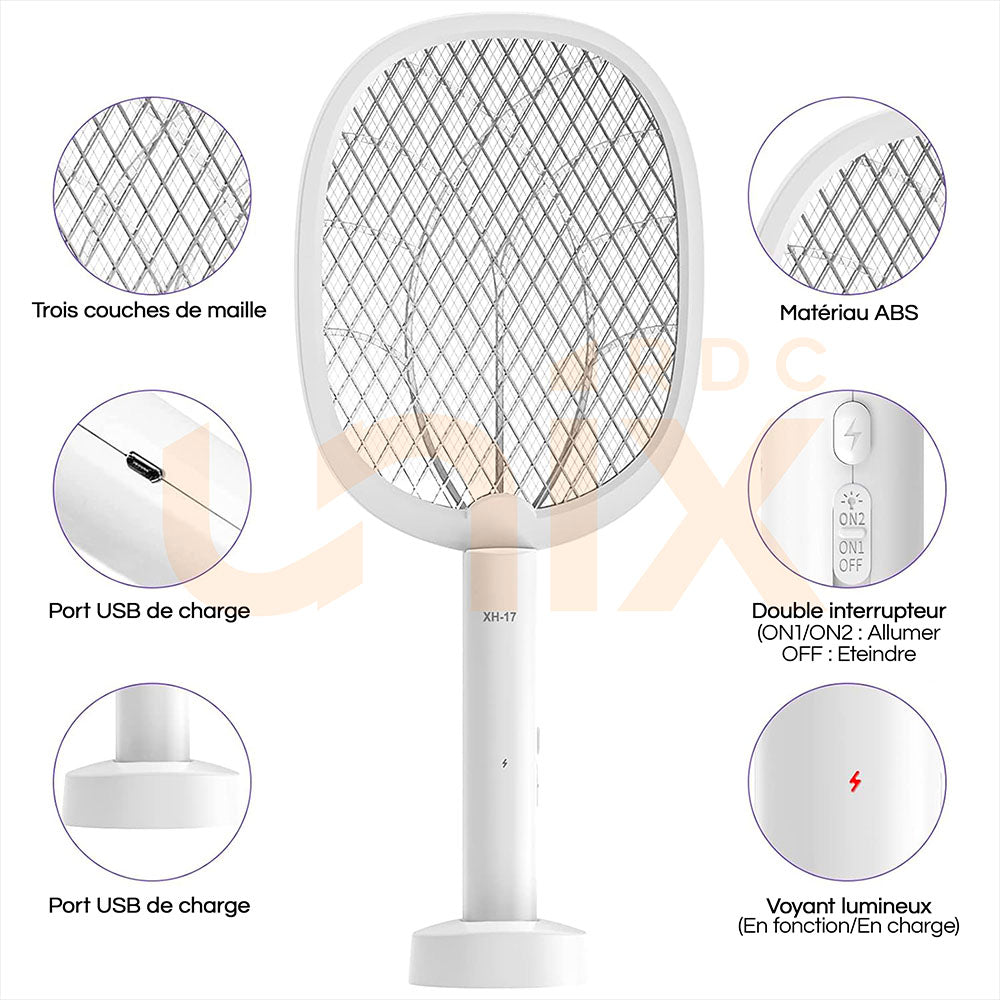 Raquette Anti-Moustiques Rechargeable – L'Arme Ultime Contre les Insectes !