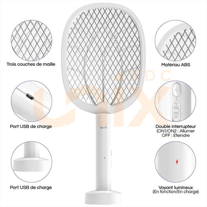 Raquette Anti-Moustiques Rechargeable – L'Arme Ultime Contre les Insectes !