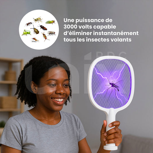 Raquette Anti-Moustiques Rechargeable – L'Arme Ultime Contre les Insectes !